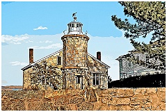 Stonington Harbor Light as Museum - Digital Painting